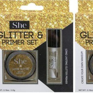 She Glitter & Primer Set (Gold) (Set of 2)